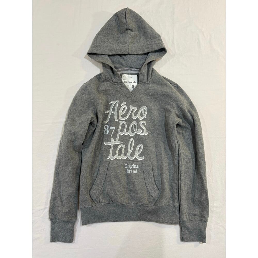 Aeropostale Gray Silver Pullover Hoodie Size XS